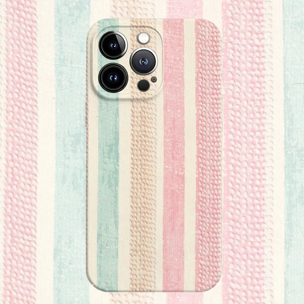 Colorful Stripe Glossy Film Hard Phone Case for Samsung Galaxy A37 A57 A17 A07 A16 A56 A26 A36 A06 A55 A35 A15 A54 A05 A14 4G 5G