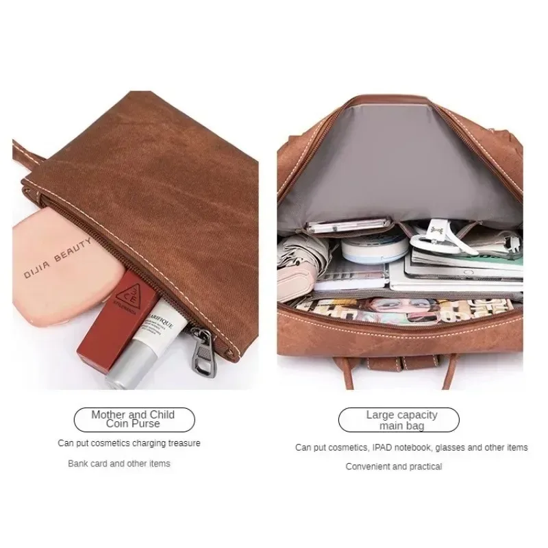 2025 New Women\'s PU Leather Waterproof Anti-theft Fashion Large Capacity Business Travel College Laptop Backpack Shoulder Bag