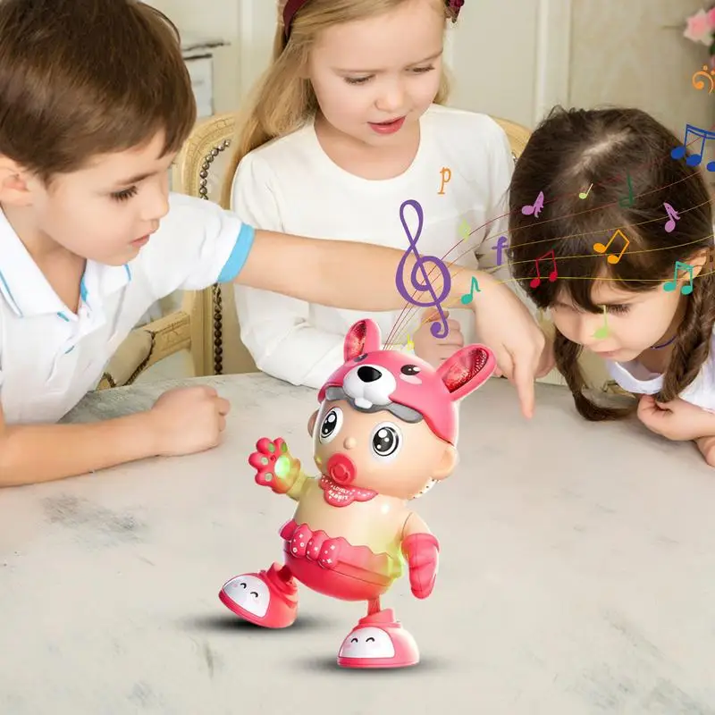 Robot de baile eléctrico para niños, Juguete musical de conejo ligero, baile de música, muñeca de conejo de estrella linda, máquina de baile, juguetes para bebés, regalo para niños