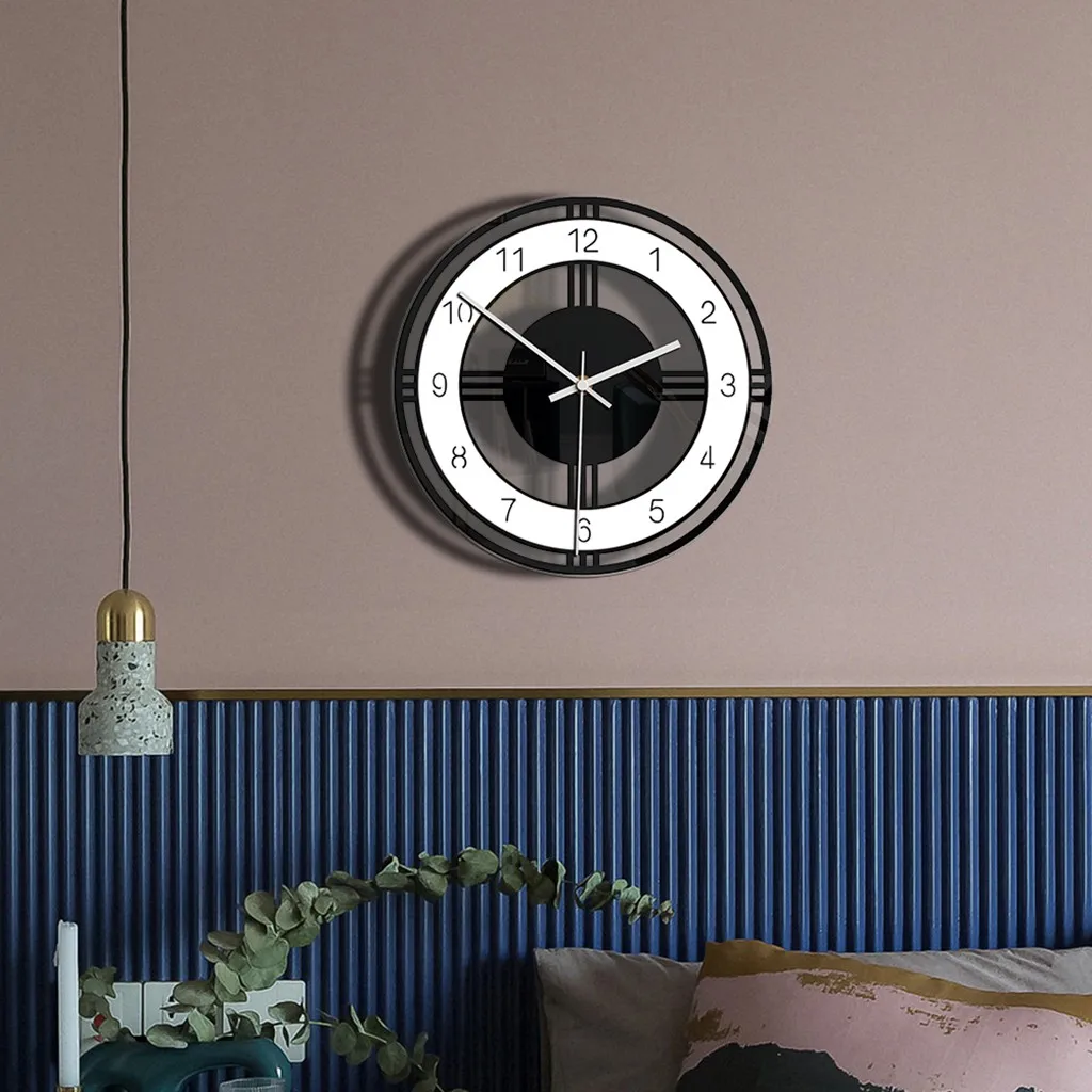 1 Stücke Stil Wanduhr Stille Transparente Acryl Uhr Hause Wohnzimmer