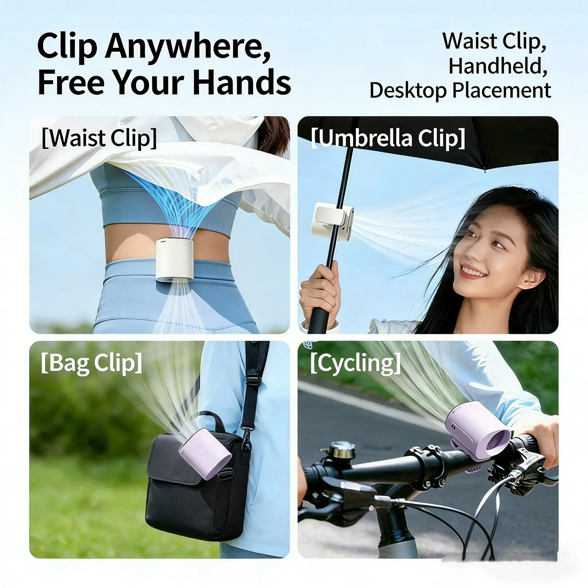 

Hanging Neck Electric Cooling Fan USB Rechargeable High-speed Fan Portable High-quality Adjustable Fan For Outdoor Gadgets