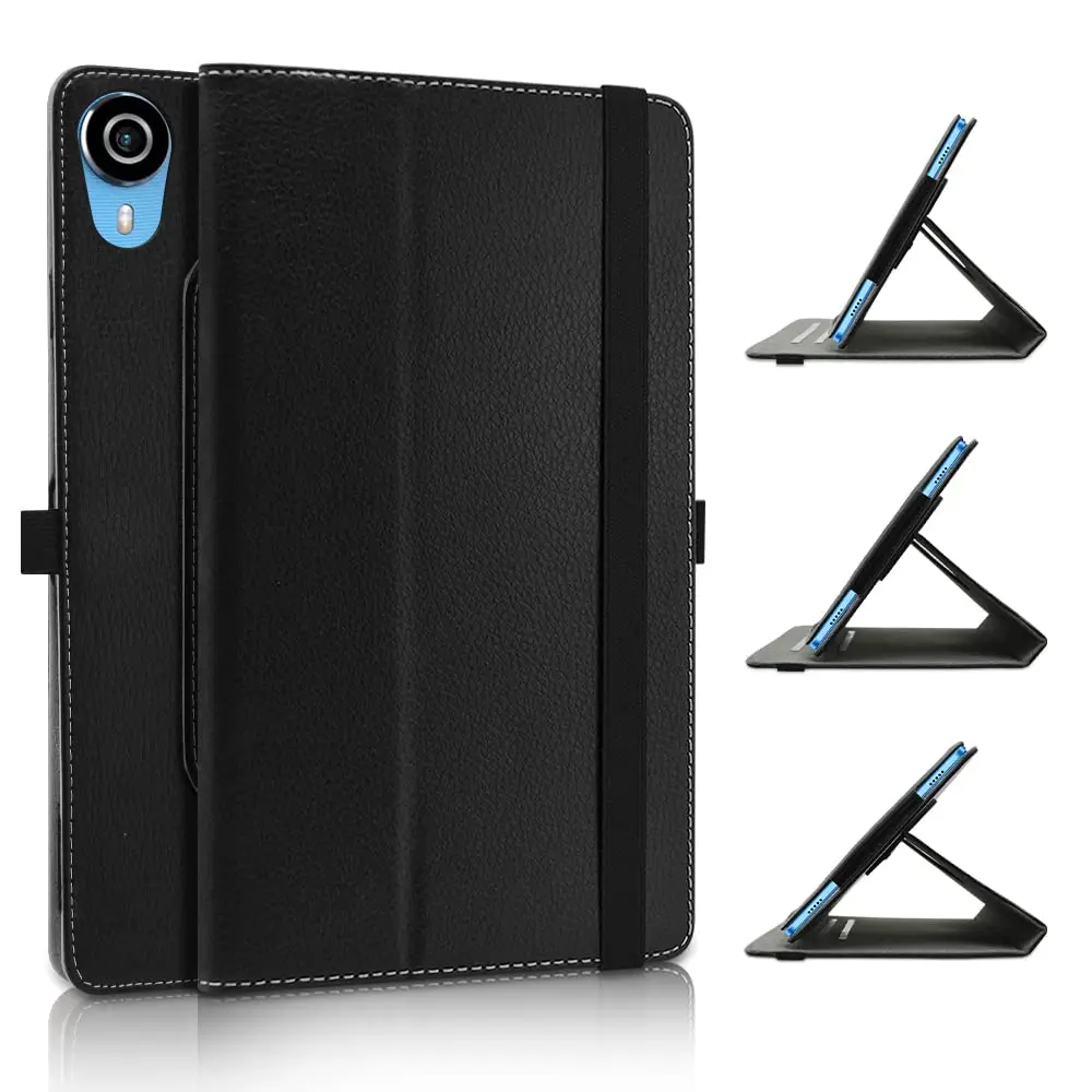 P25T 10 Incent tablet-hoesje 360 graden gedraaid PU-leer Zwart, beschermende basis Flip Case-accessoires