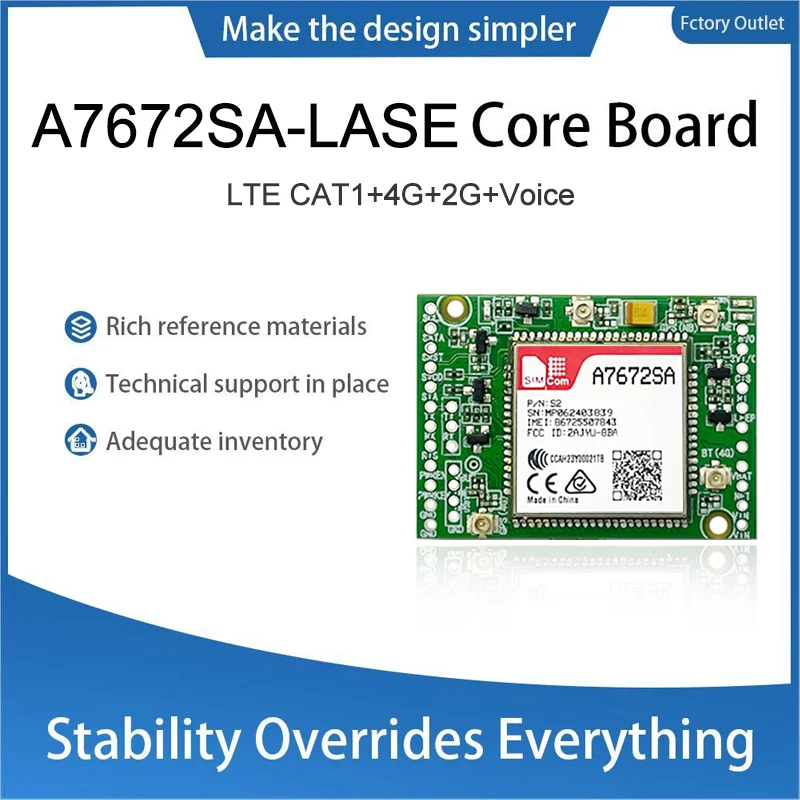 SIMCOM A7672SA-LASE Double-row needle Core Board 4G+2G LTE CAT1 Module Modem Board Development kit with Antenna
