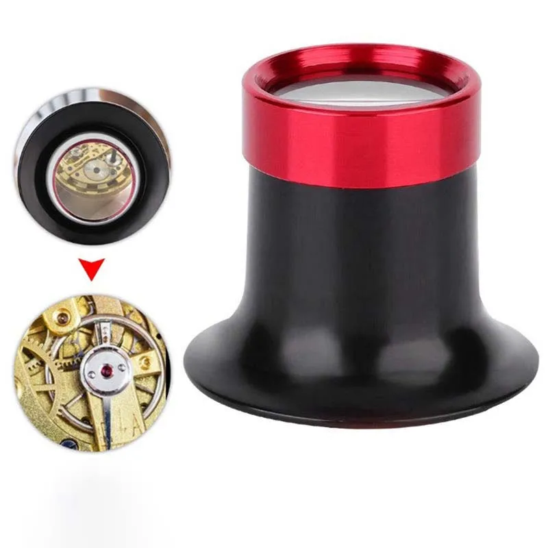 

10x Magnification Metal Loupe Watch Repair Tool Diamond Jade Appraisal Eyecup 5X Magnifying Glass for Precision Work