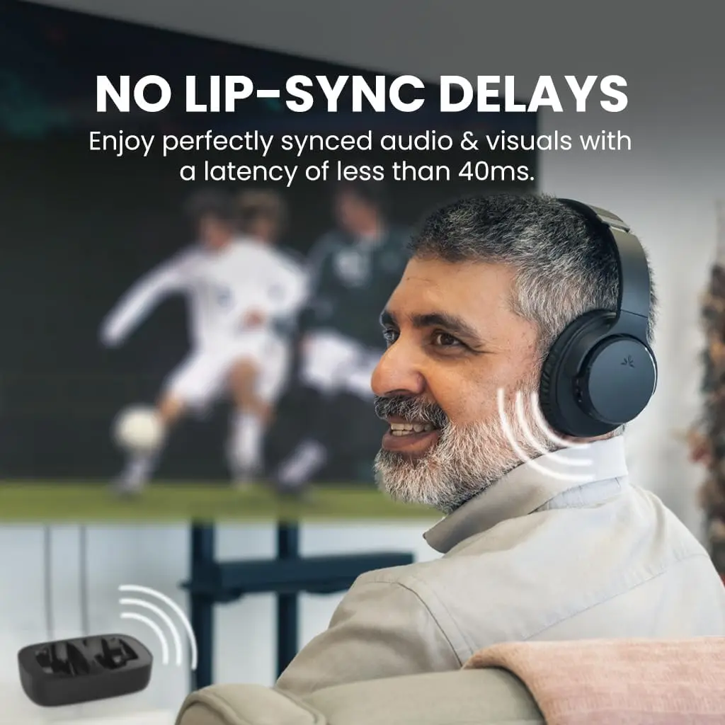 Wireless Headphones for TV Watching, Easy Setup & Charging Dock, 35H Play Time, Works with Optical, AUX & Bluetooth TVs view 2