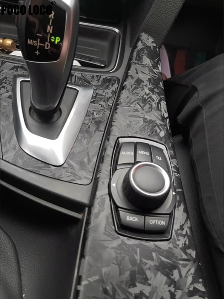 

Black Carbon Fiber Chopped Forged Vinyl Wrap Film Car Sticker Air Bubble Free Auto Door Sill Side Protector Strip