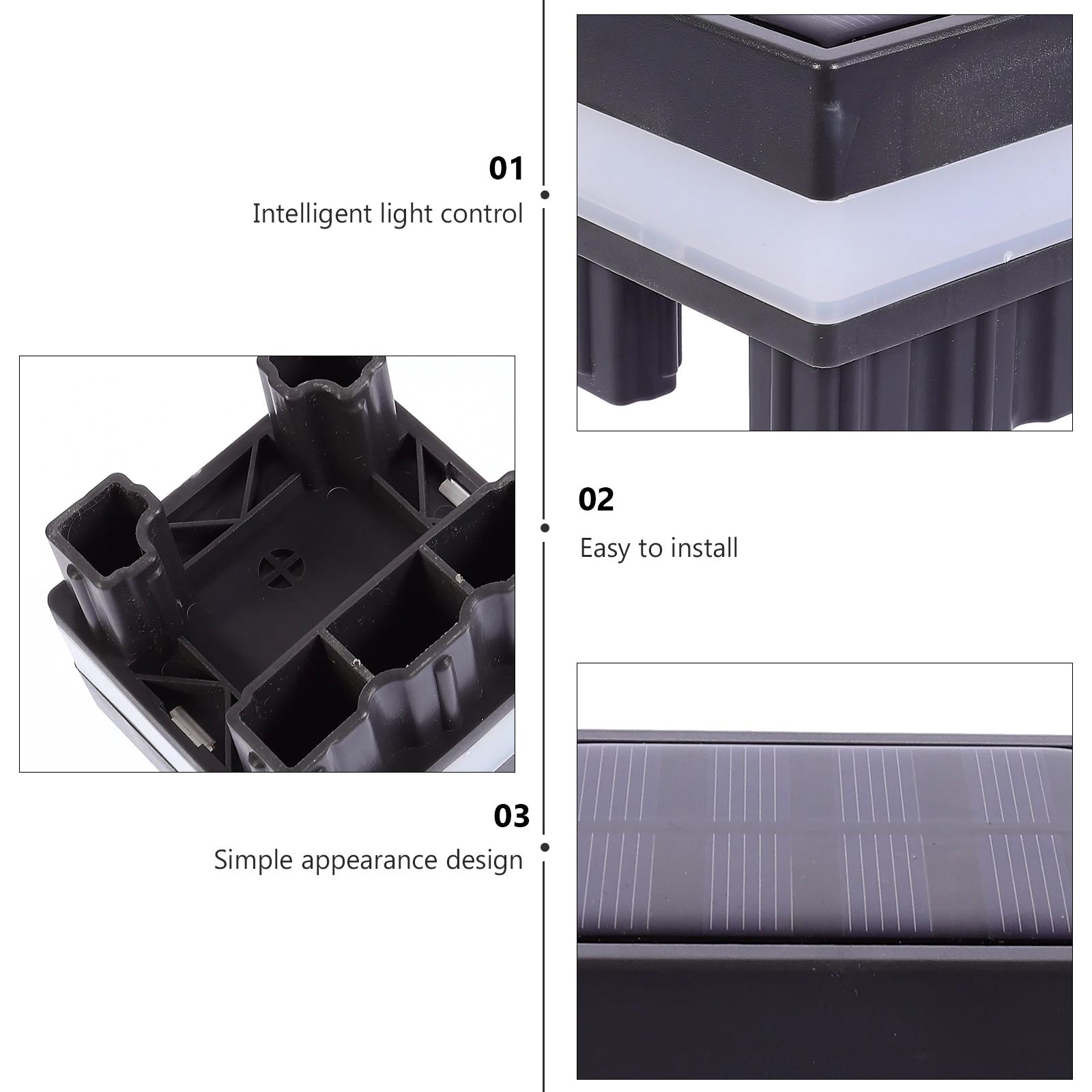 

1Pc Durable Solar Energy Pillar Lamp Outdoor Waterproof Garden Light Fence Decorative Lighting