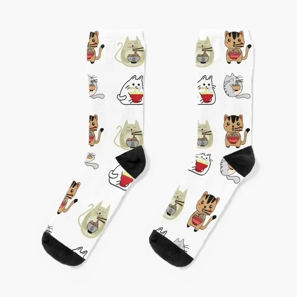 

Cats and noodles Socks Running FASHION cartoon Wholesale Socks Woman Men's
