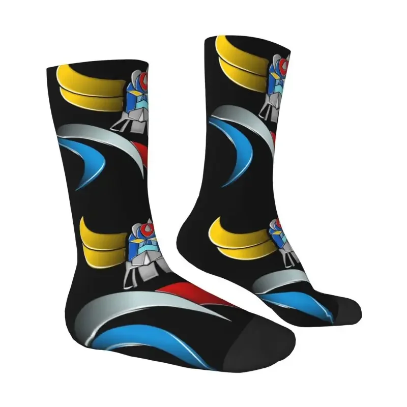 Y2K funny print Goldorak Grendizer for men women stretch summer autumn winter anime UFO robot Goldrake crew socks