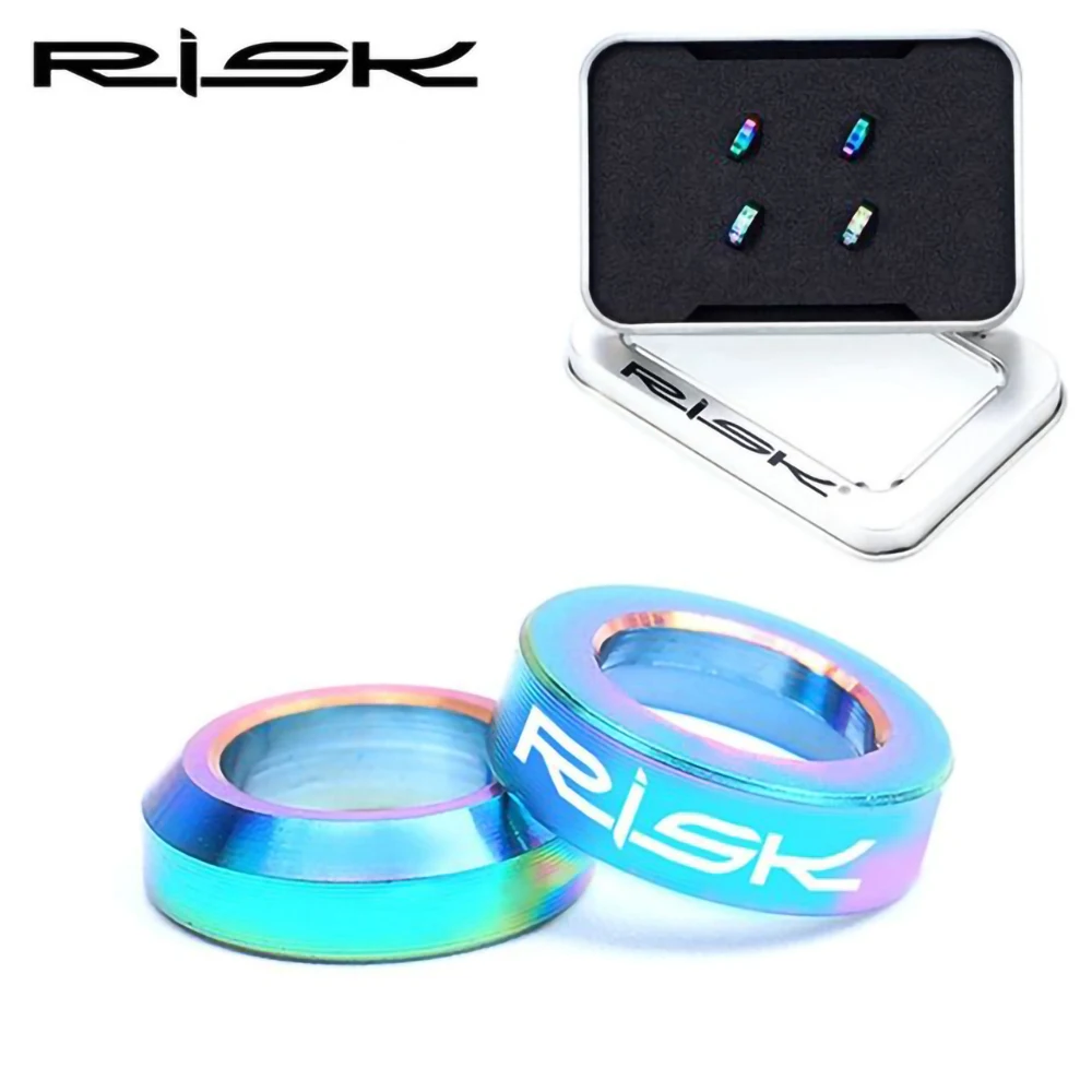 Risco 4 pçs/caixa mtb bicicleta pinça de freio a disco hidráulico côncavo e convexo arruela espaçador m6 o anel junta parafuso prendedor