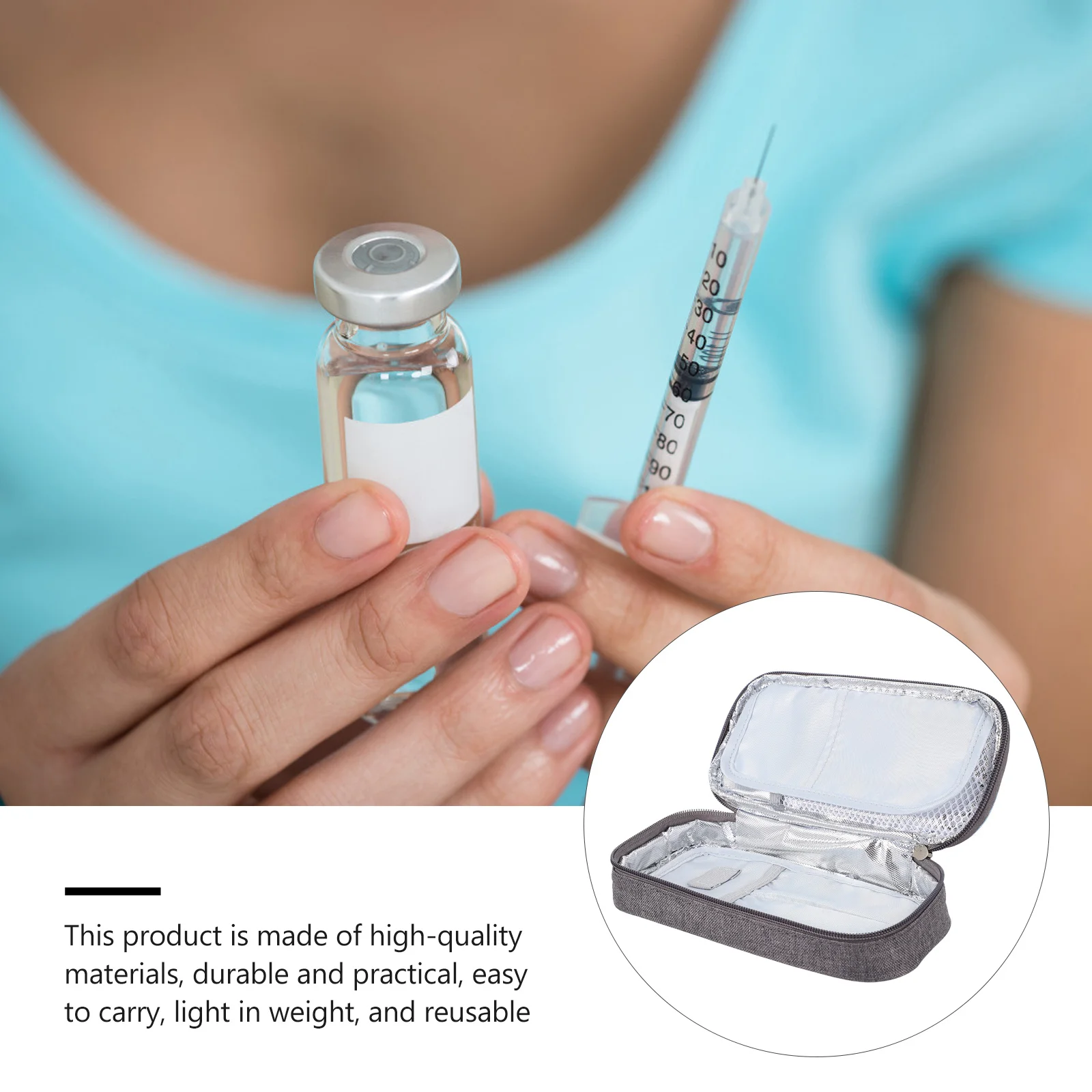 

Portable Refrigerated Bag Insulin Cooler Aldult Pack Cloth Refrigeration Friction-free Storage