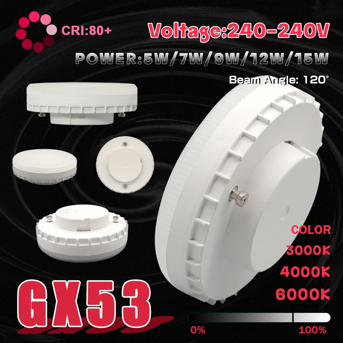 Led Spot Light GX53 LED Bulb 220V 5W-15W Frosted Puck Cool Light 3000K 4000K 6000K Reflector 60W Equivalent Retrofit Fittings