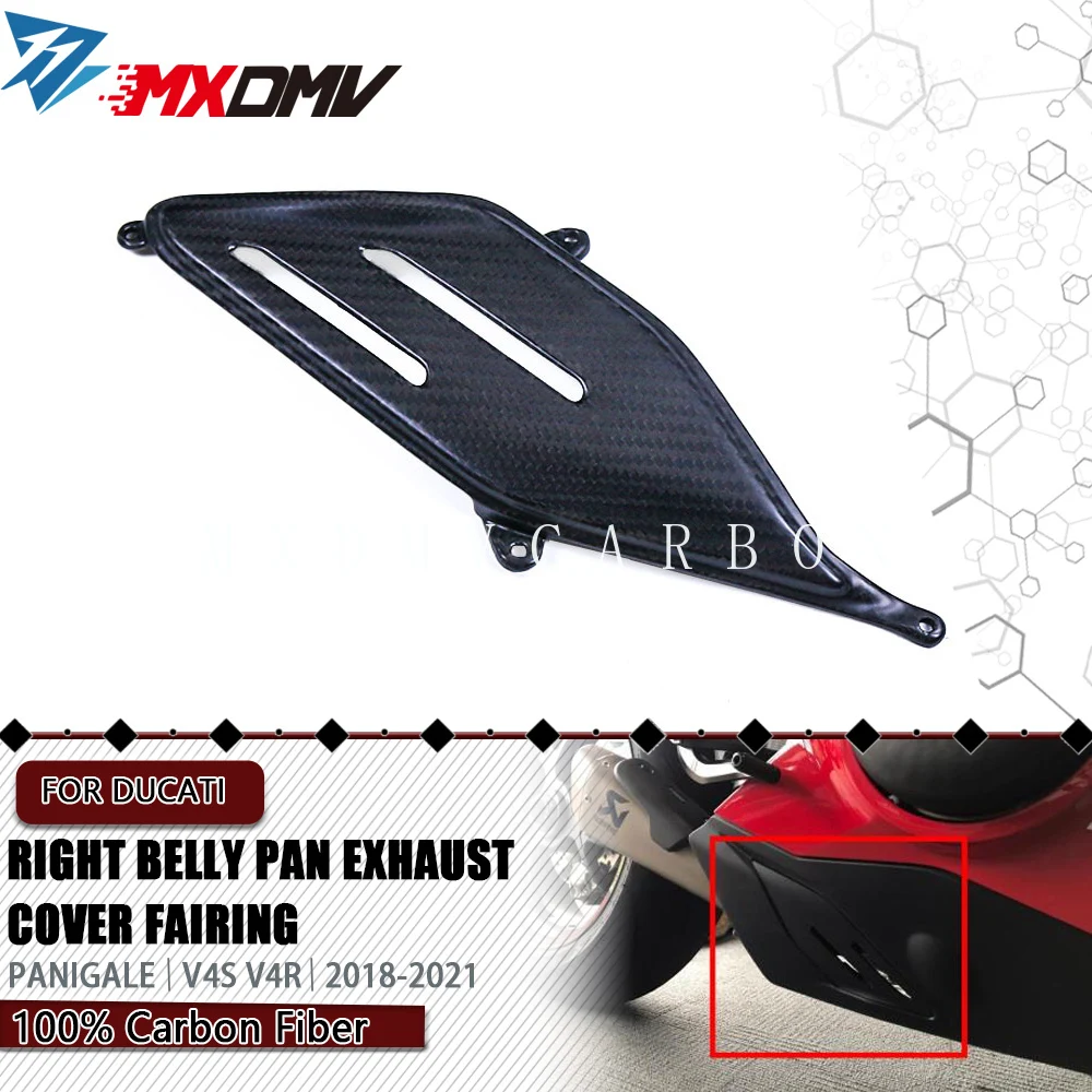 

18-21 For Ducati Panigale V4/S/R Speciale Motorcycle 3K Carbon Fiber Right Belly Pan Exhaust Cover Fairing