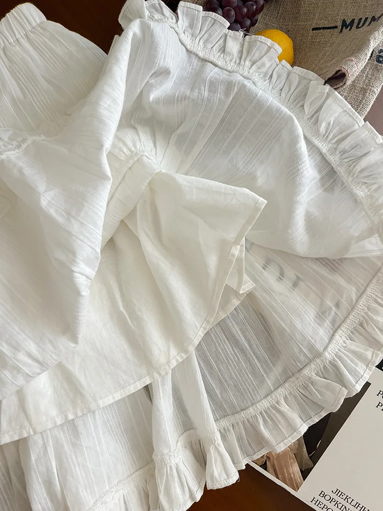 2024 Autumn New Girls Temperament Big Skirt Medium and Long Layered Princess Cake Skirt Casual Solid All-match Skirt