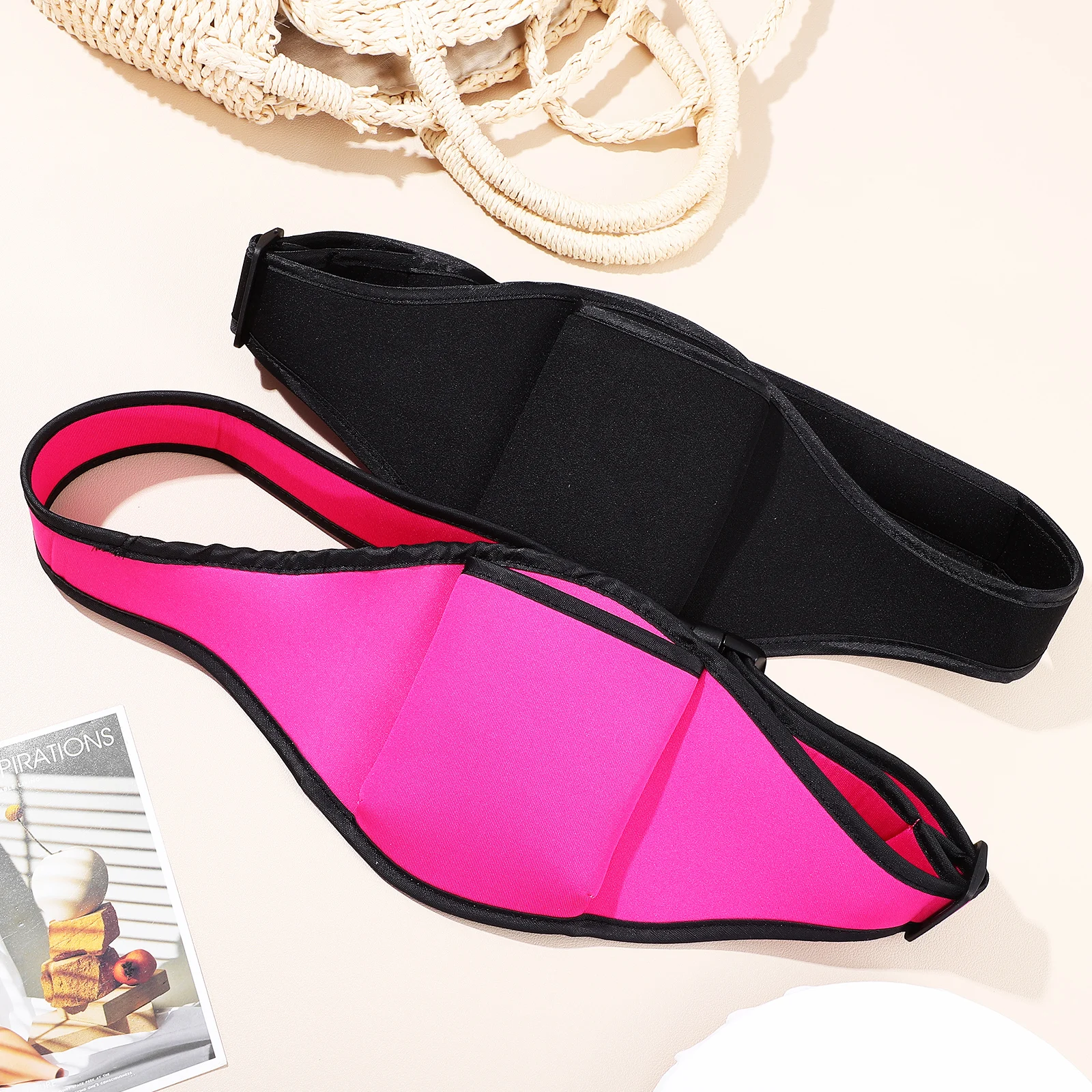 

2PCS Fanny Pack Microphone Belt Carrier Fitness Neoprene Adjustable Waist Bag Running Yoga Portable Mic Holder Black Rose Pink