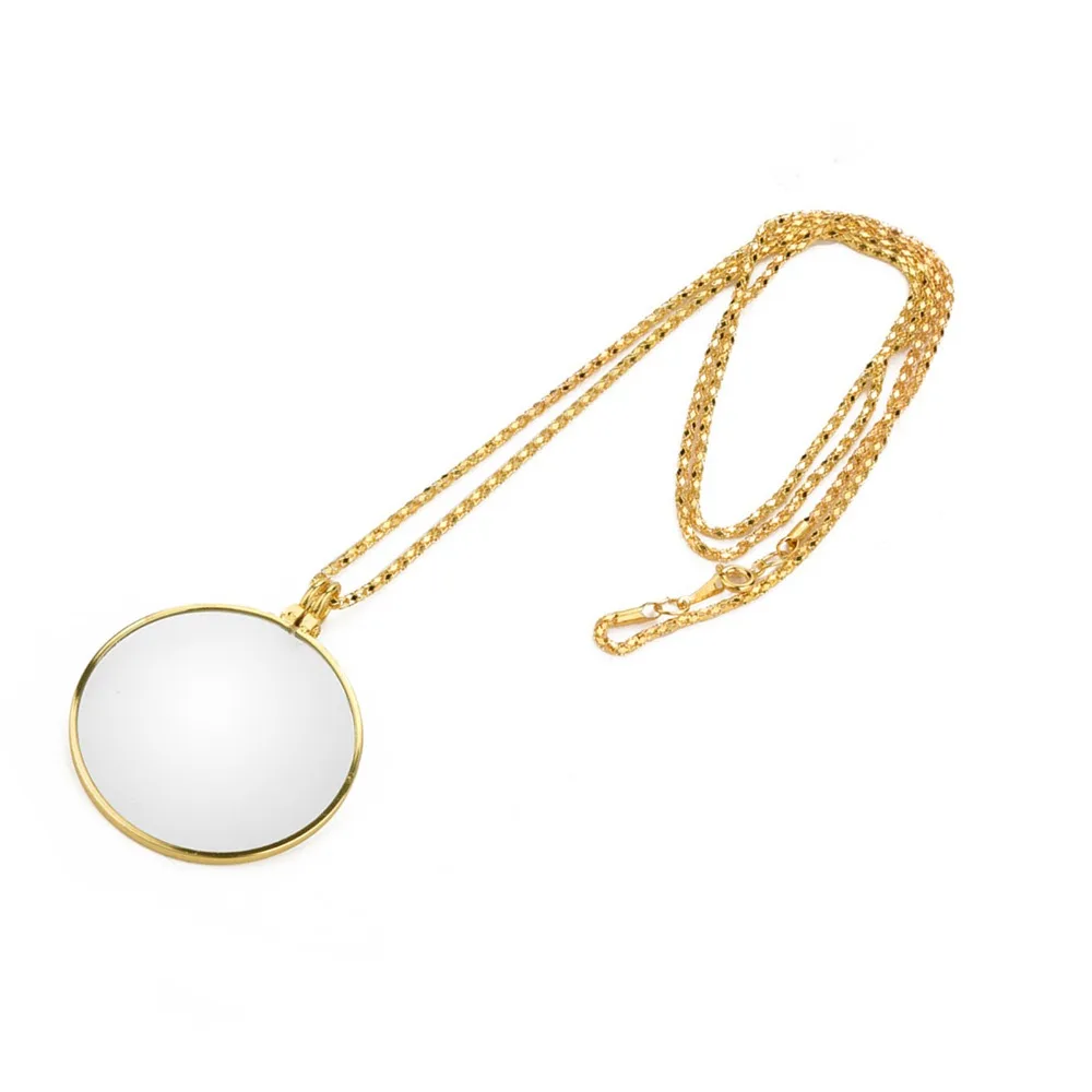 Vintage Glass Lens Magnifying Glass Loupe Chain Optical Magnifier Magnifying Pendant Watch Repair