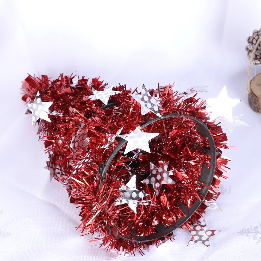 

5Pcs Christmas Tree Ornaments Mini Metallic Desktop Decoration Party Decor Pentagram Pendants Gold Silver Red Blue Green