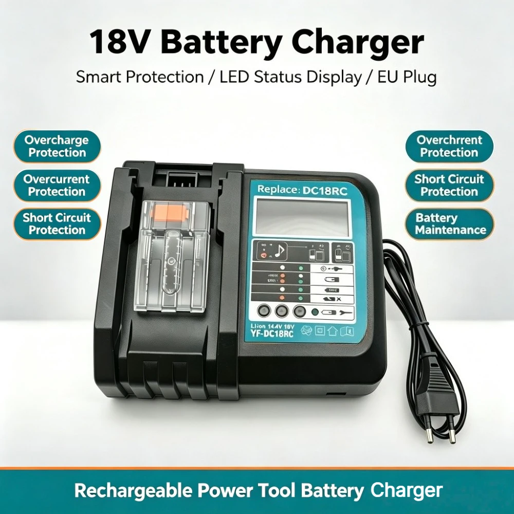 DC18RC Compatible Charger 14.4-18V 3.5A Li-ion Charger LCD Multi Protection BL1860 BL1850 BL1830 Power Tool Batteries