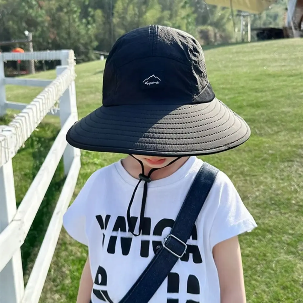 

Big Brim Shawl Children's Summer Hat Sun Protection Breathable Kids Sunscreen Hat Bucket Cap Neck Ear Cover Kids Beach Caps