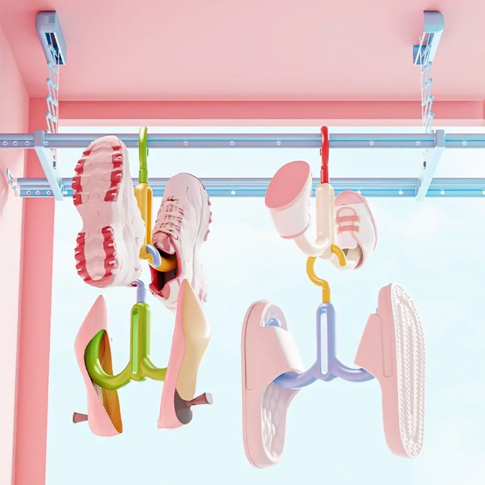 3Pcs 다목적 도파민 회전 후크 쌓을 수있는 공간 절약 코트 모자 더블 후크 교수형 플라스틱 의류 걸이 거실