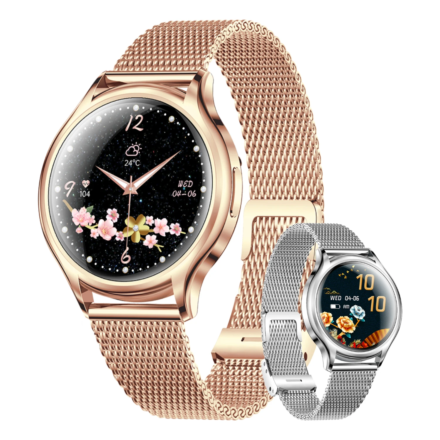 Fashion Smart Watch Women Bluetooth Call Full Touch Screen Heart Rate Monitor AI Voice Assistant Custom Dials Ladies Smartwatch