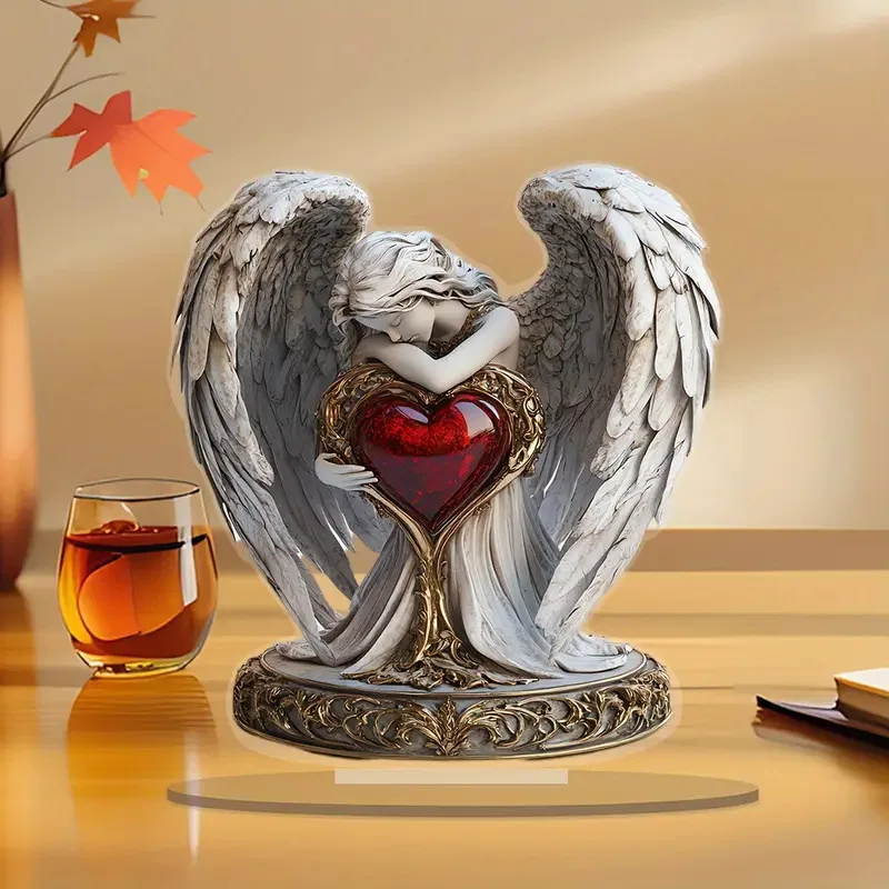 زينة مكتب على شكل بوهو من الأكريليك مع حامل مثالية للمنزل، هدية عيد الميلاد وعيد الحب #3