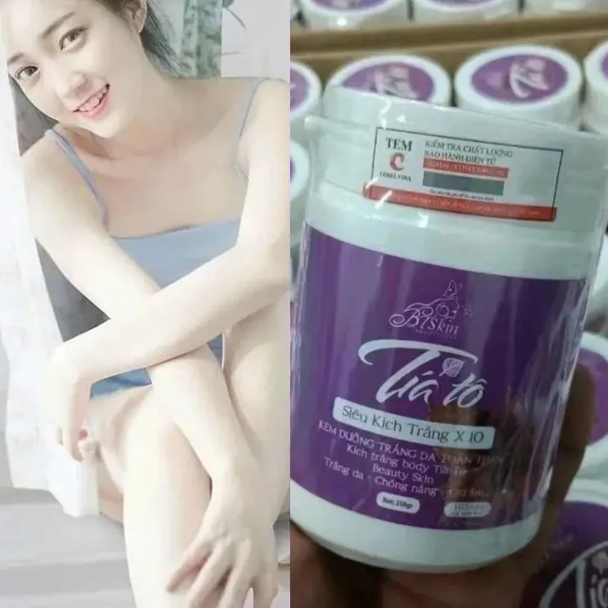 Kem Kích body Tinh chất Tía Tô Siêu Trắng x 10 250g(mẫu mới) Cải thiện tình trạng sạm da, da không đều màu, se khít lỗ chân lông