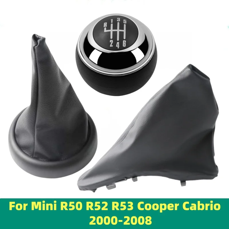 For BMW Mini Cooper R50 R52 R53 2001-2008 Gear Shift Knob Gaiter Boot Cover Case Lever Shifter Pen Car Styling Accessories