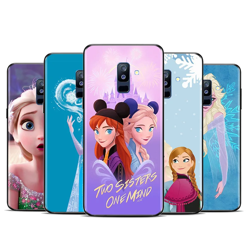 Frozen Elsa Anna For Samsung Galaxy A8S A9S A6S A9 A8 A7 A6 A5 A3 Star Plus 2018 2017 2016 Black Phone Case Capa