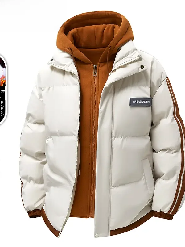 

Thickened Cotton Jacket Men's Winter Outerwear Warm Anti-Cold Versatile Youth Popular Standard Fit Long Sleeve Zipper Closure