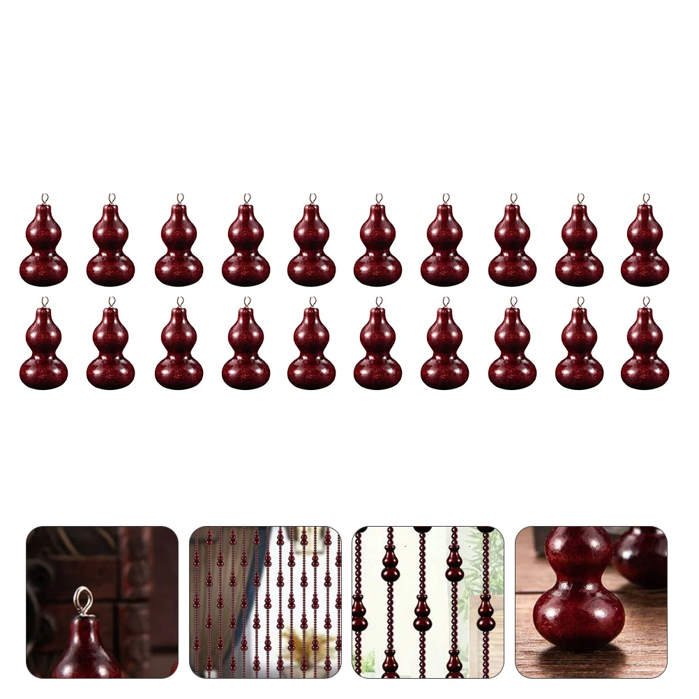 

20Pcs Wooden Gourd Pendants Reliable Material DIY Door Curtain Accessories Fine Craftsmanship Gourd Pendants
