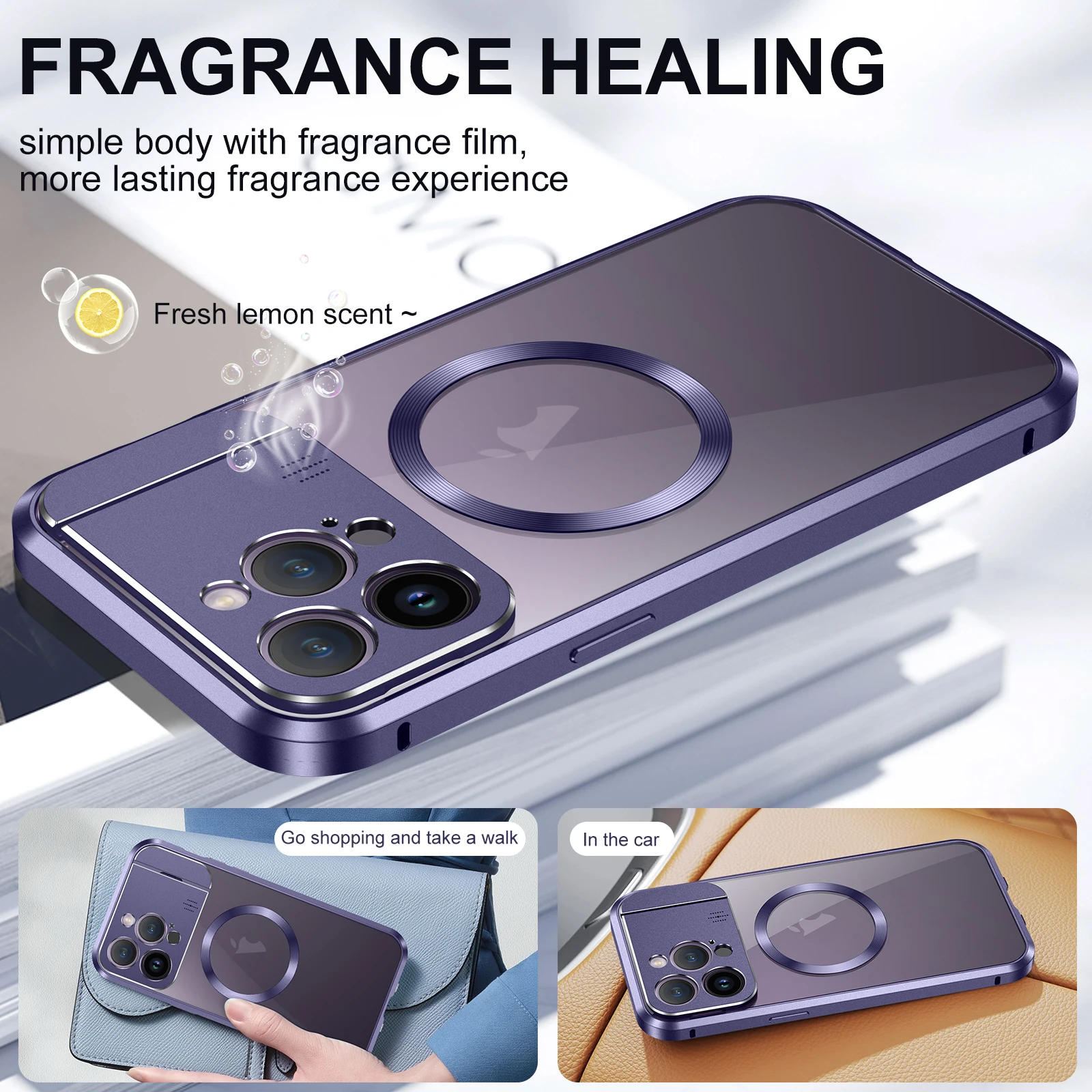 Magnetic Foldable Bracket For Stand Case For Iphone 15 14 13 Pro Max Lens Protector Fragrance Aluminum Alloy Cover For Magsafe