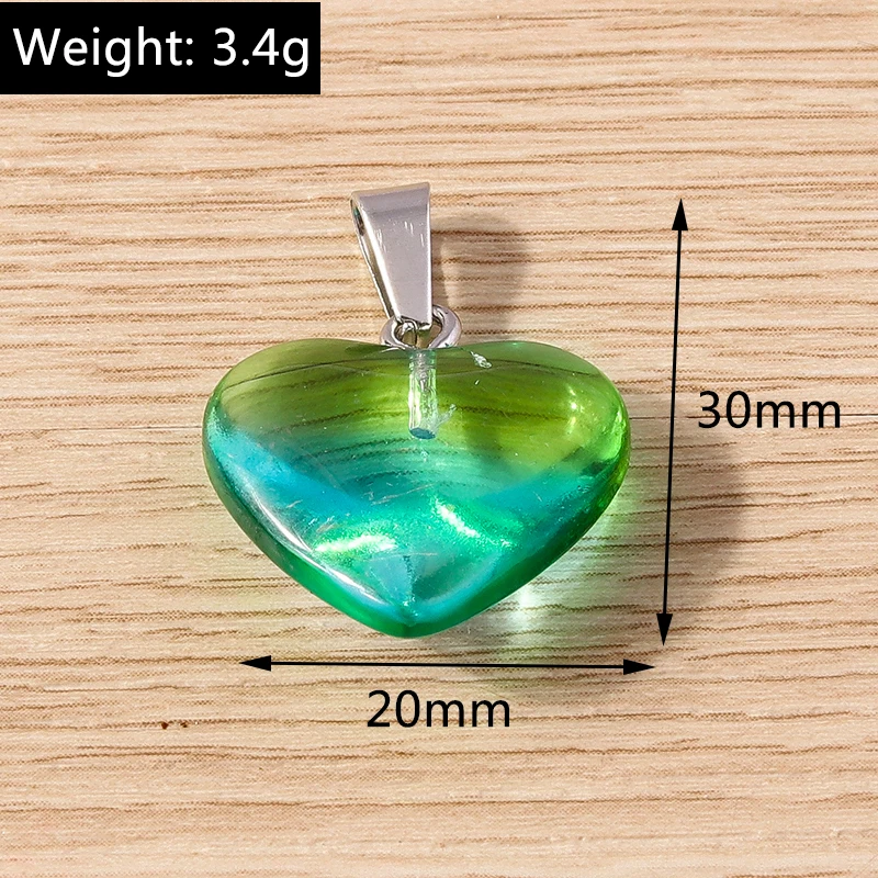 5 Stück 20 x 30 mm Mix süße bunte Liebes-Herz-Charms-Anhänger für Schmuckherstellung, Tropfen-Ohrringe, Halsketten, DIY-Bastelzubehör – Detail 1
