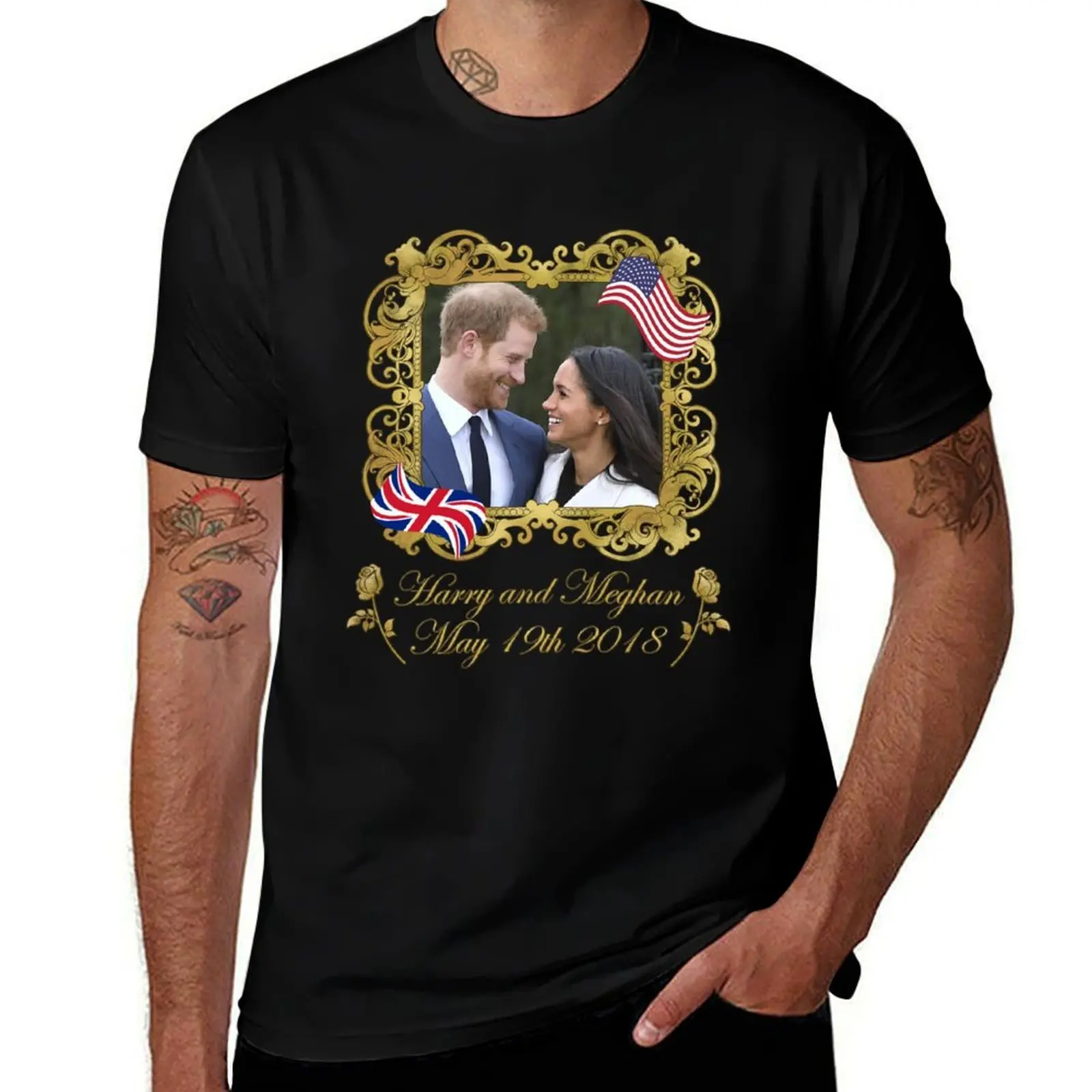 Prince Harry and Meghan Markle T-Shirt Lightweight Running T-Shirt