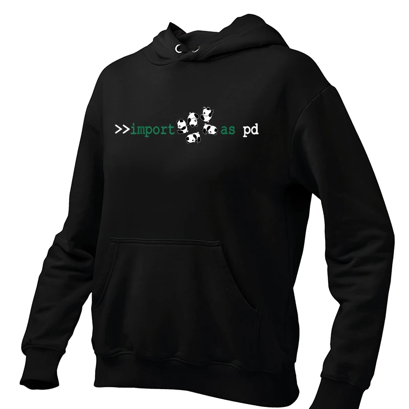 Imported Panda Python Programming Computer Science Hoodie Import Pandas As Pd Geek Nerd Funny Pullover For Programmers