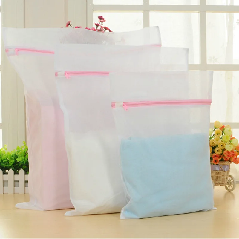 Hot Sale 500 pcs/lots Washing Bag Clothes Wash Aid Laundry Saver Lingerie Mesh Net 30x40CM Wash Mesh