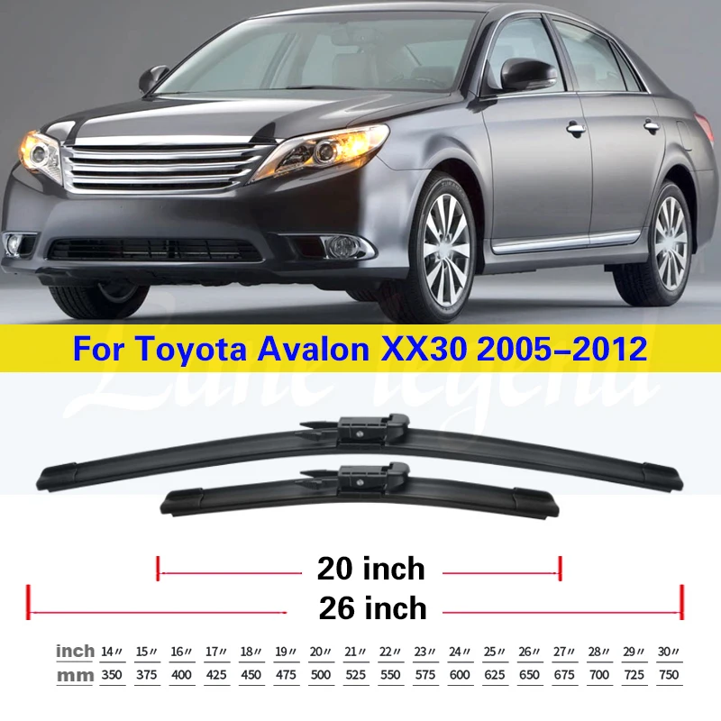 Передние щетки стеклоочистителя для Toyota Avalon XX30 2005-2012, лобовое стекло 26 дюймов + 20 дюймов 2005 2006 2007 2008 2009 2010 2011 2012