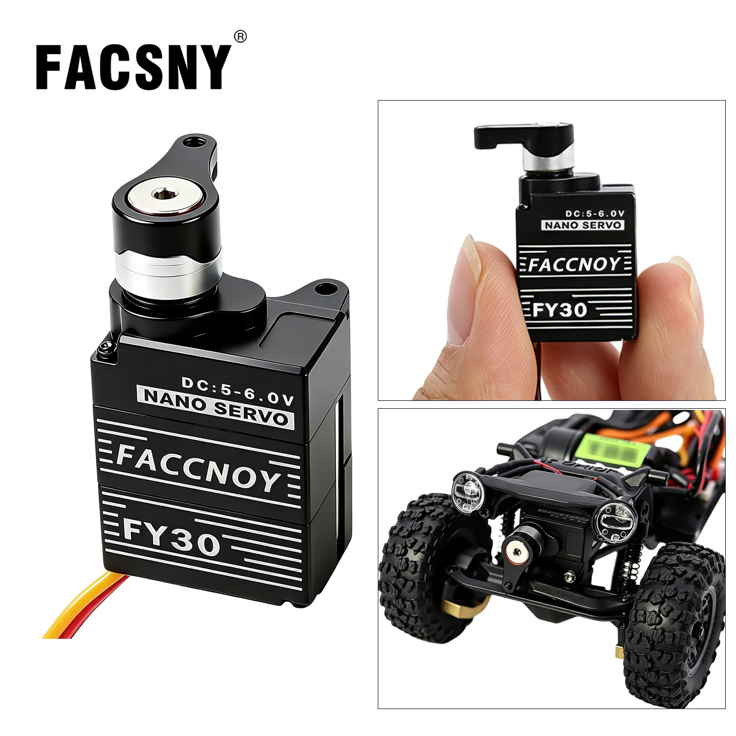 FY30 Aluminum Nano Digital Servo with Servo Saver Metal Gear Brushed 1.3kg 0.05sec for 1/30 Axial SCX30 RC Crawler Upgrade Parts
