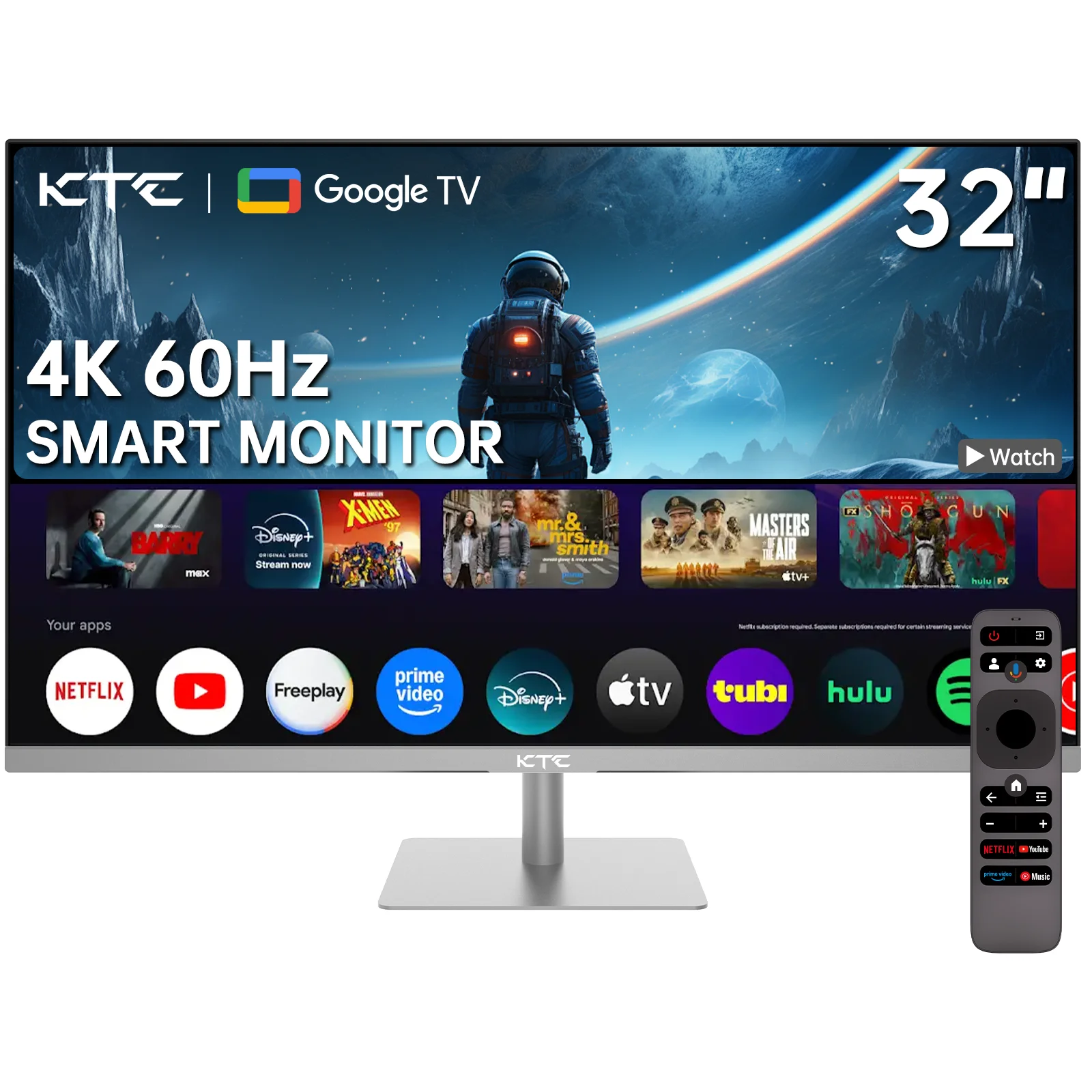 KTC 32 Pollici 4K Smart Monitor con Sistema Google e Altoparlanti Integrati