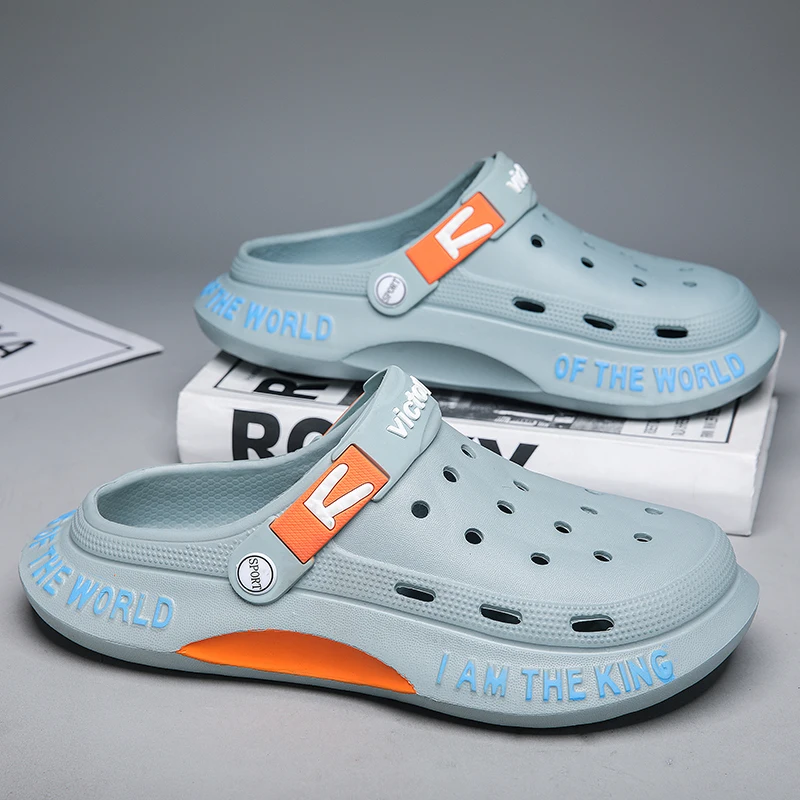 

Beach Shoes Men's Summer Ligtweight EVA Trend Home Sandals Clogs Shoes Men Baotou Slippers Outdoor Students Comfortable Sandals