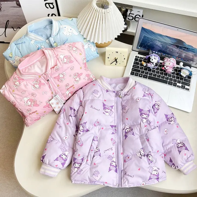 

Sweet Cinnamoroll My Melody Anime Kawaii MINISO Baby Long Sleeve Jacket Cute Cartoon Kuromi Coat Clothing Gifts for Kids