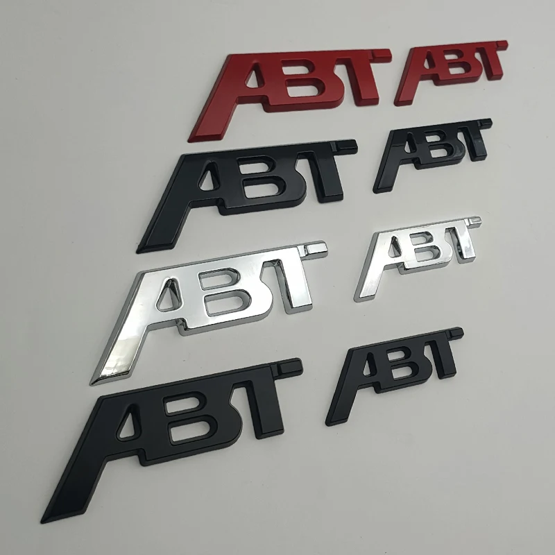 3d Metal ABT Logo Letters Car Front Emblem Badge For A5 A7 A1 SQ5 TT RS6 RS3 Q7 Q5 Q8 A3 7 ABT Sticker Accessories