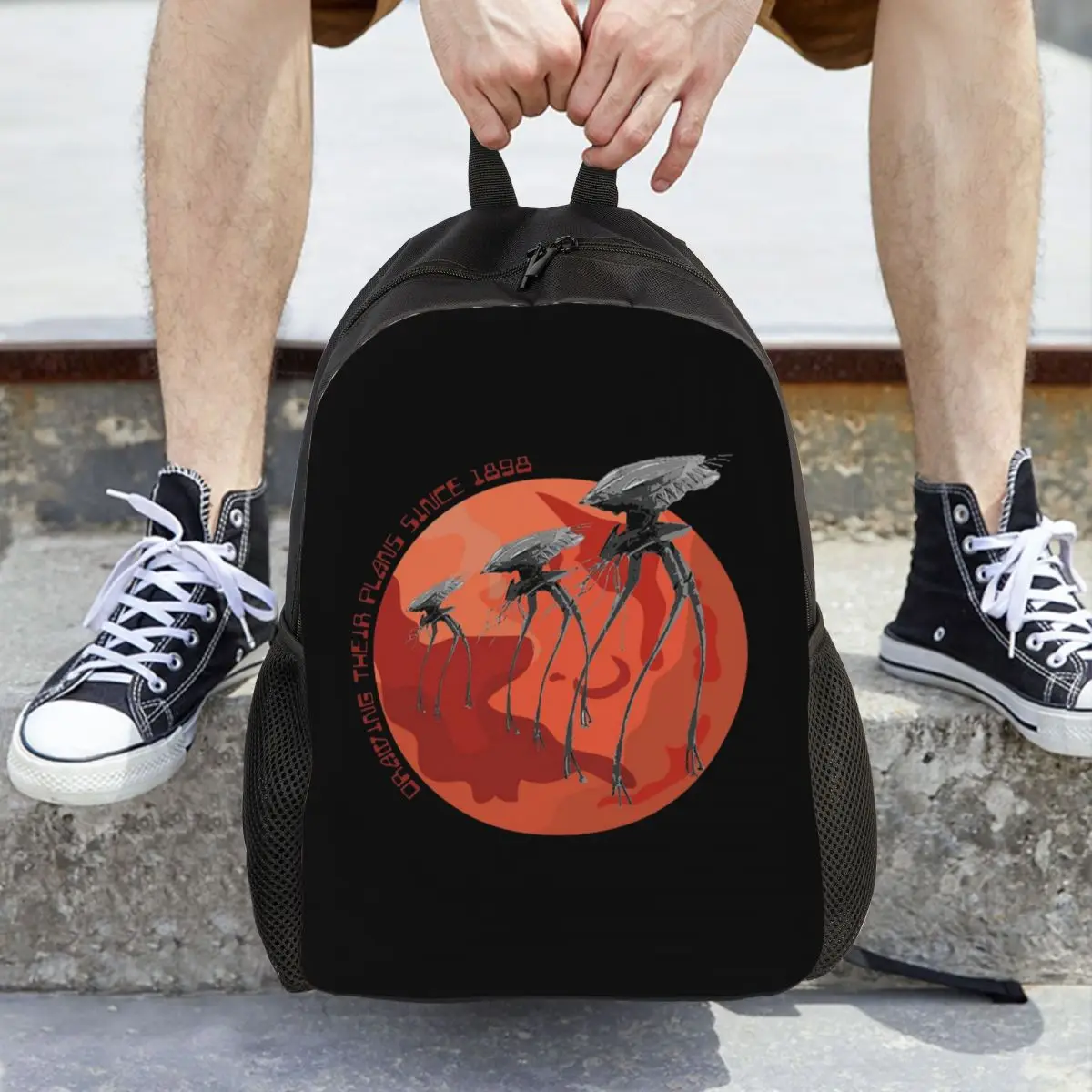 

War Of The Worlds Drawing Their Plans Since 1898 Backpack Daypack Large Capacity Boys Girls BookBag School Bag Shoulder Bags