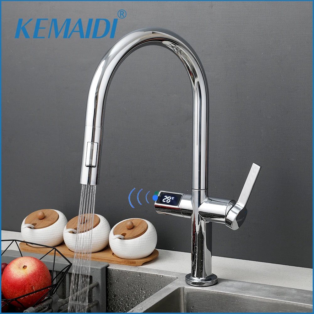 KEMAIDI Touchless Kitchen Faucet with Pull Out Sprayer Kitchen Sink Faucet Spot Free Motion Sensor Faucet for Kitchen Commercial