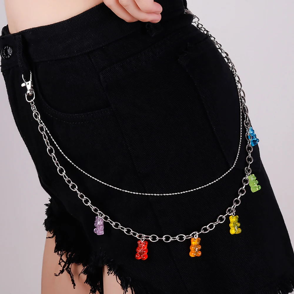 

Simple Cute Women Student Hip Hop Boho Styles Belt Chain Bear Waist Chain Jewelry Gift Jeans Chain