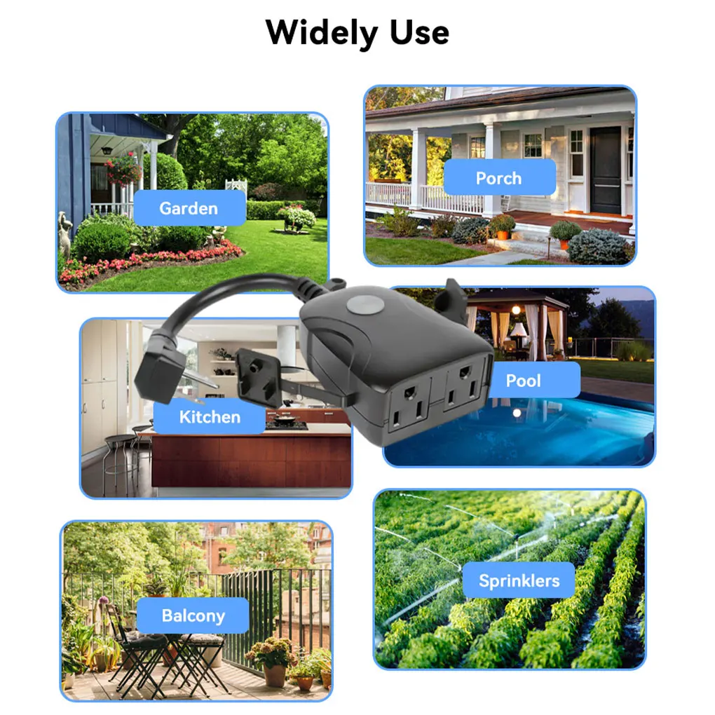 Outdoor Remote Control Socket Indoor Outdoor APP Wireless ABS Waterproof Remote Control Power Switch Plug And Play US Plug