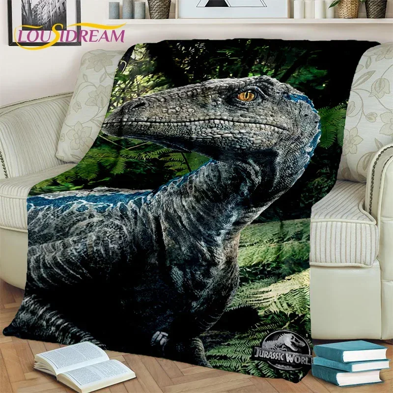 Jurassic Park Dinosaur 3D Cartoon Blanket,Flannel Throw Blanket for Home Bedroom Bed Sofa Picnic Office Hiking Leisure Nap Gift