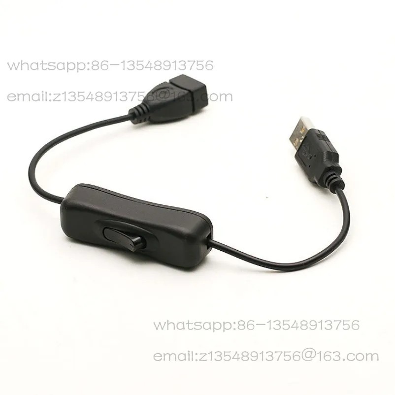 USB Switch Extension Cable, with Switch Cable Length 30CM USB Fan Male-to-female Extension Cable Two-core Cable