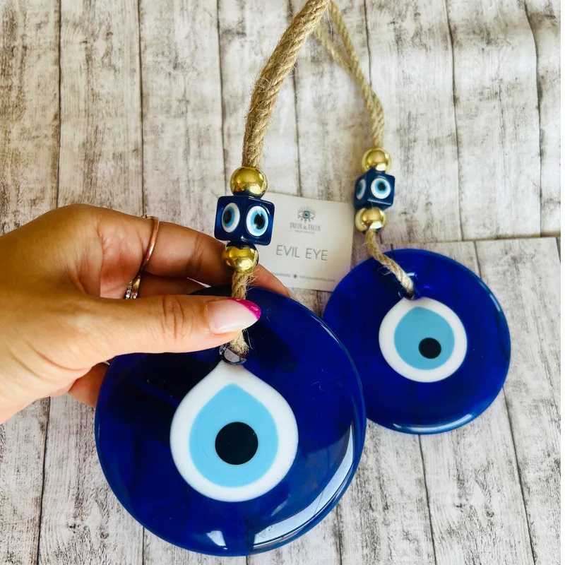 Türkiye Blue Eyes Gold Beads Pendant Devil's Eye Pendant Blue Glass Small Gift Pendant Interior Home  Wall Decoration Handicraft