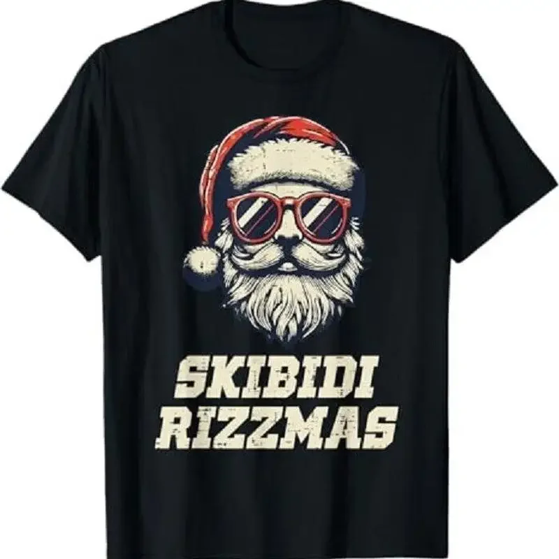 Skibidi Rizzmas Santa Funny Christmas Boys Teens Kids Men T Shirt